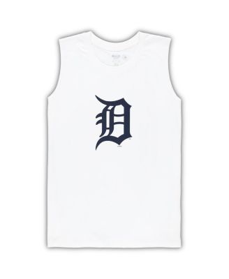 Women's White, Navy Detroit Tigers Plus Size Tank Top and Shorts Sleep Set
