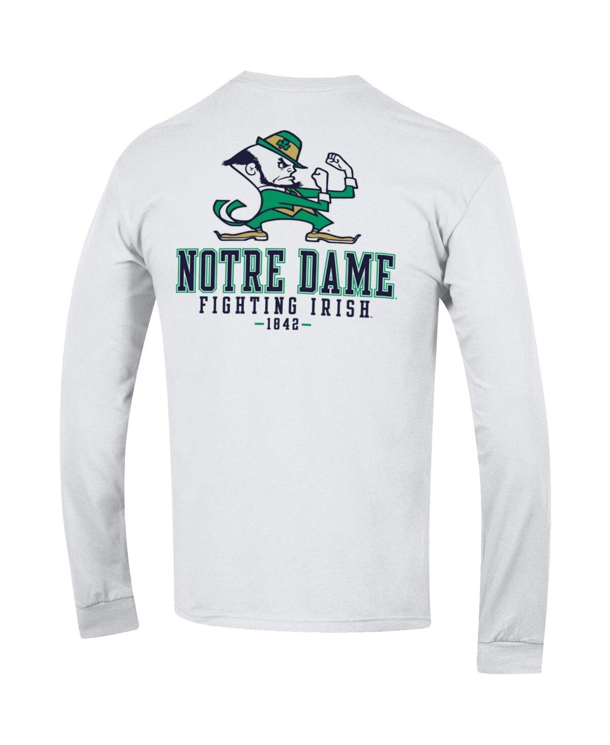 Shop Champion Men's  White Notre Dame Fighting Irish Team Stack 3-hit Long Sleeve T-shirt