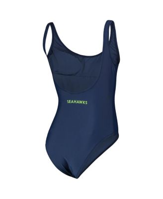 G-III 4Her by Carl Banks Women's Navy Seattle Seahawks Making Waves One-Piece Swimsuit