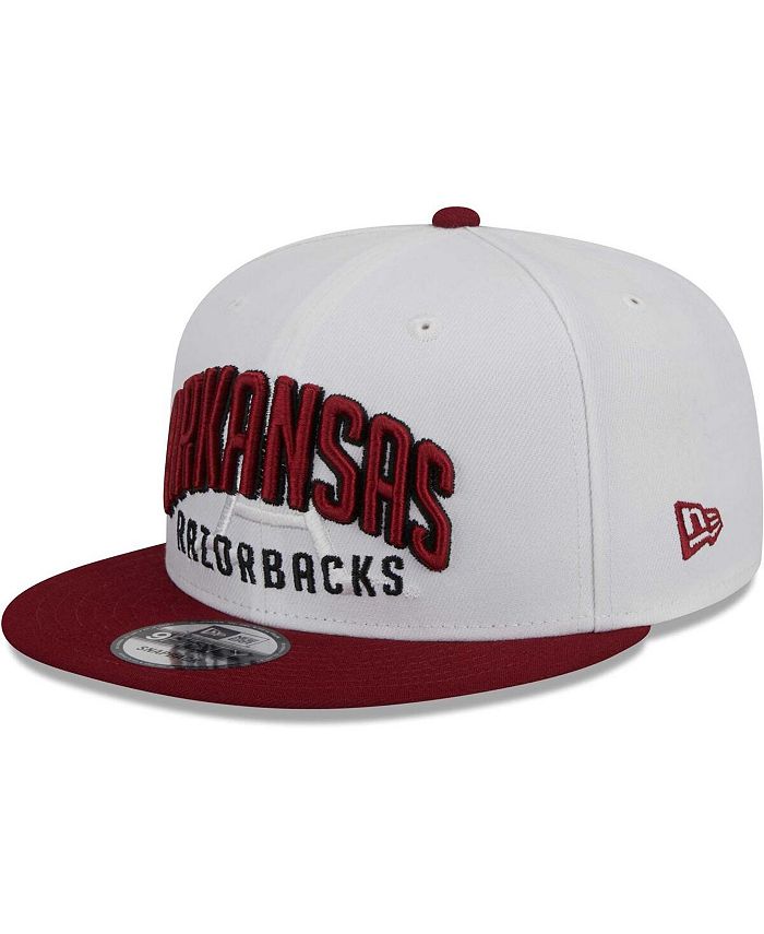 New Era Men's White, Cardinal Arkansas Razorbacks Two-Tone Layer 9FIFTY ...