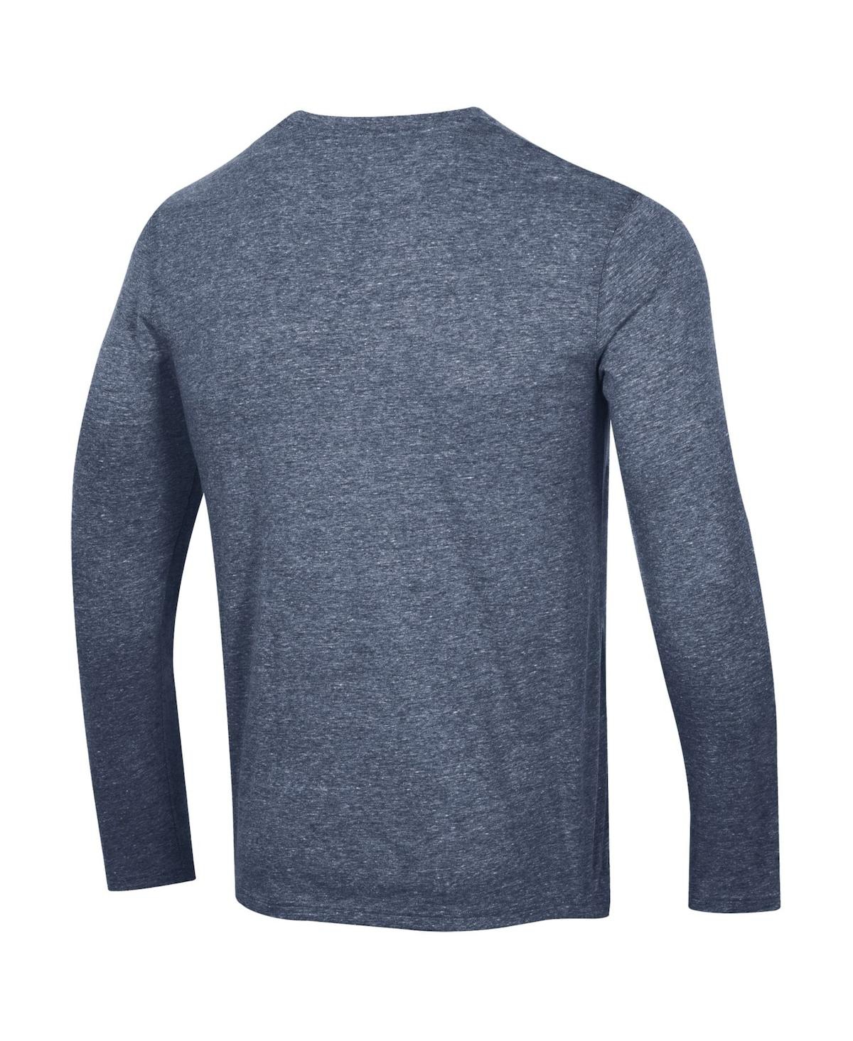 Shop Champion Men's  Heather Navy Washington Capitals Tri-blend Long Sleeve T-shirt