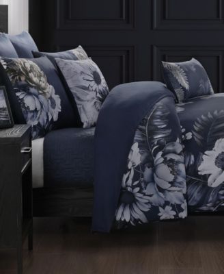 Forget Me Not 100% Cotton Sateen 5 Piece Reversible Comforter Set, King