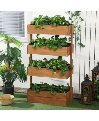 4-Tier Raised Garden Bed with Non-Woven Fabric