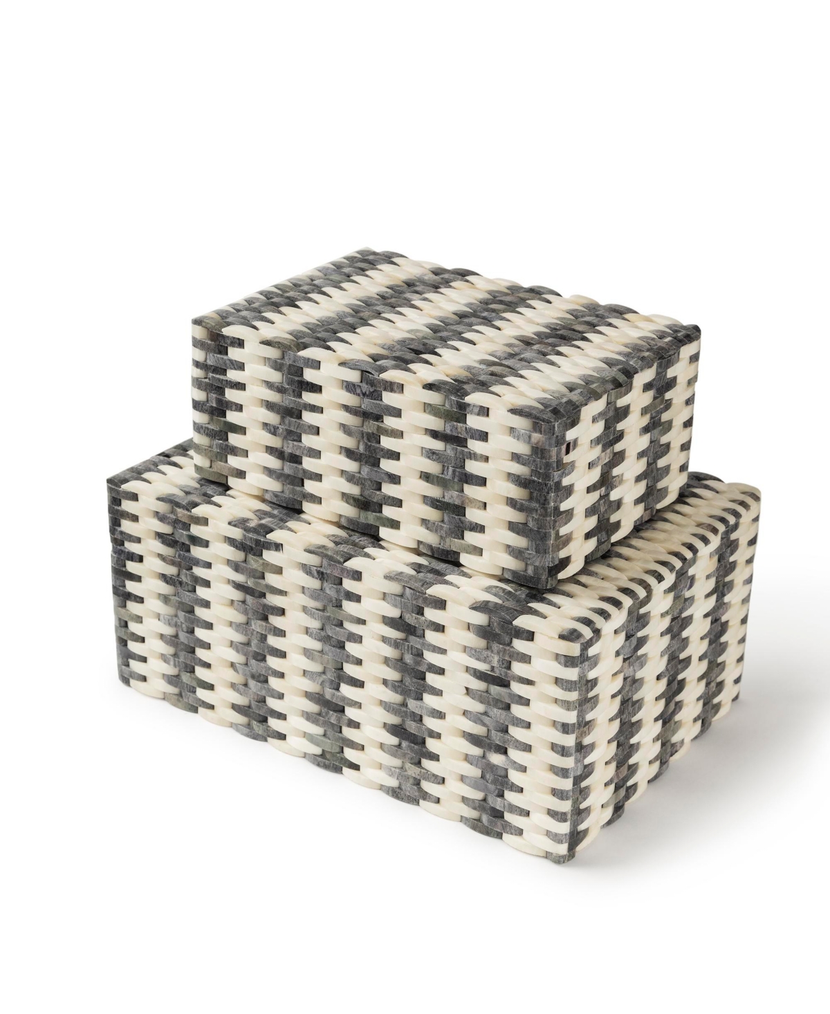 Fiza Decorative Boxes, Set of 2 - Grey