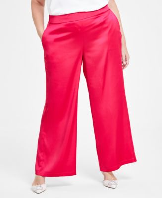 I.N.C. International Concepts Satin High-Rise Pull-On Pants, Created ...