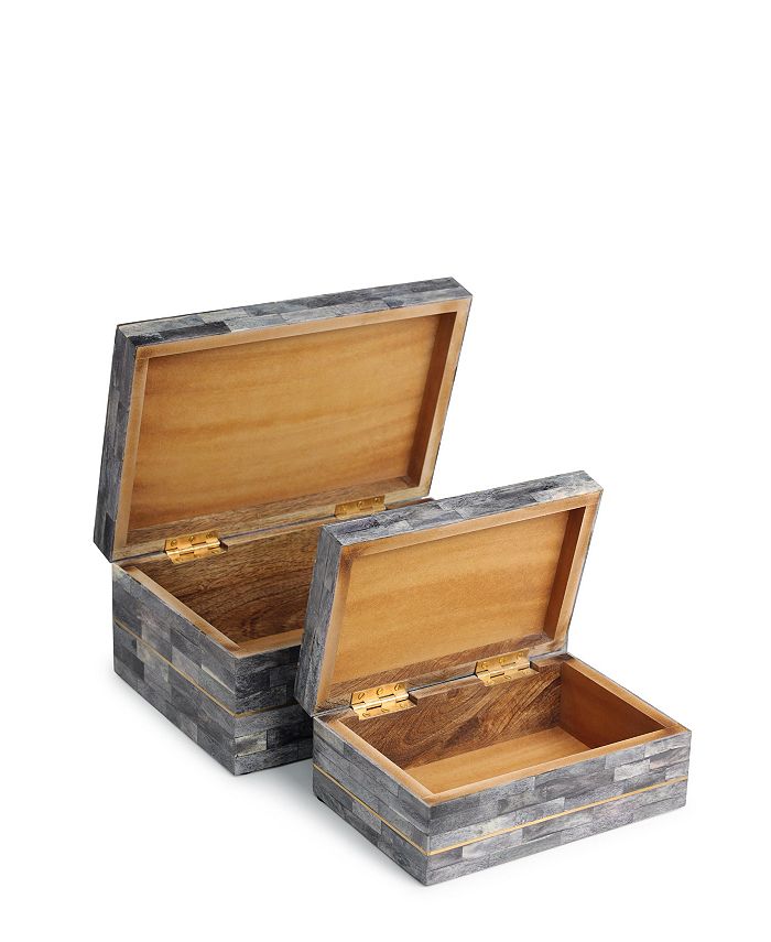 GAURI KOHLI Monaco Gray Decorative Boxes, Set of 2 Macy's