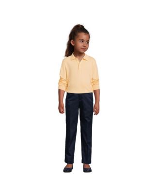 Girls Long Sleeve Interlock Polo Shirt