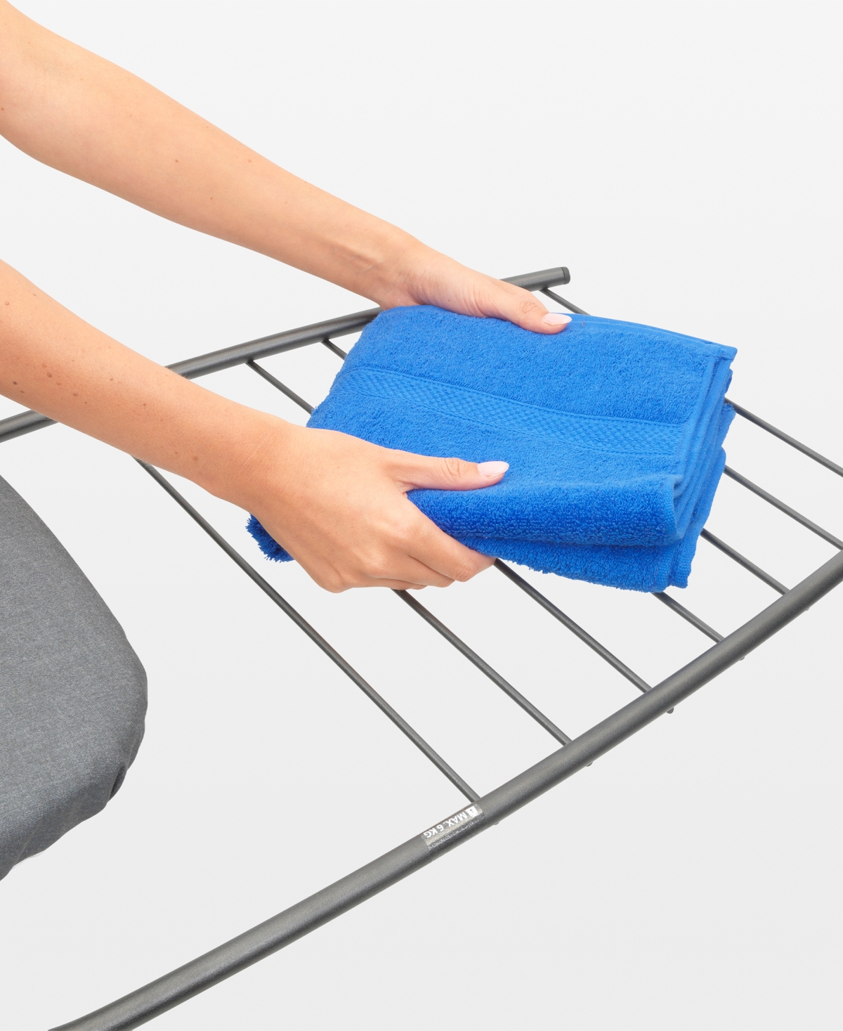 Shop Brabantia Ironing Board With Foldable Steam Unit Holder, Perfectflow Cover And Bonus Foldable Linen Rack In Bubbles