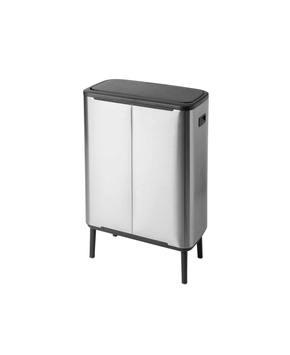 Shop Brabantia Bo Touch Top Hi Dual Compartment Trash Can, 2 X 8 Gallon, 2 X 30 Liter In Matte Steel Fingerprint Proof