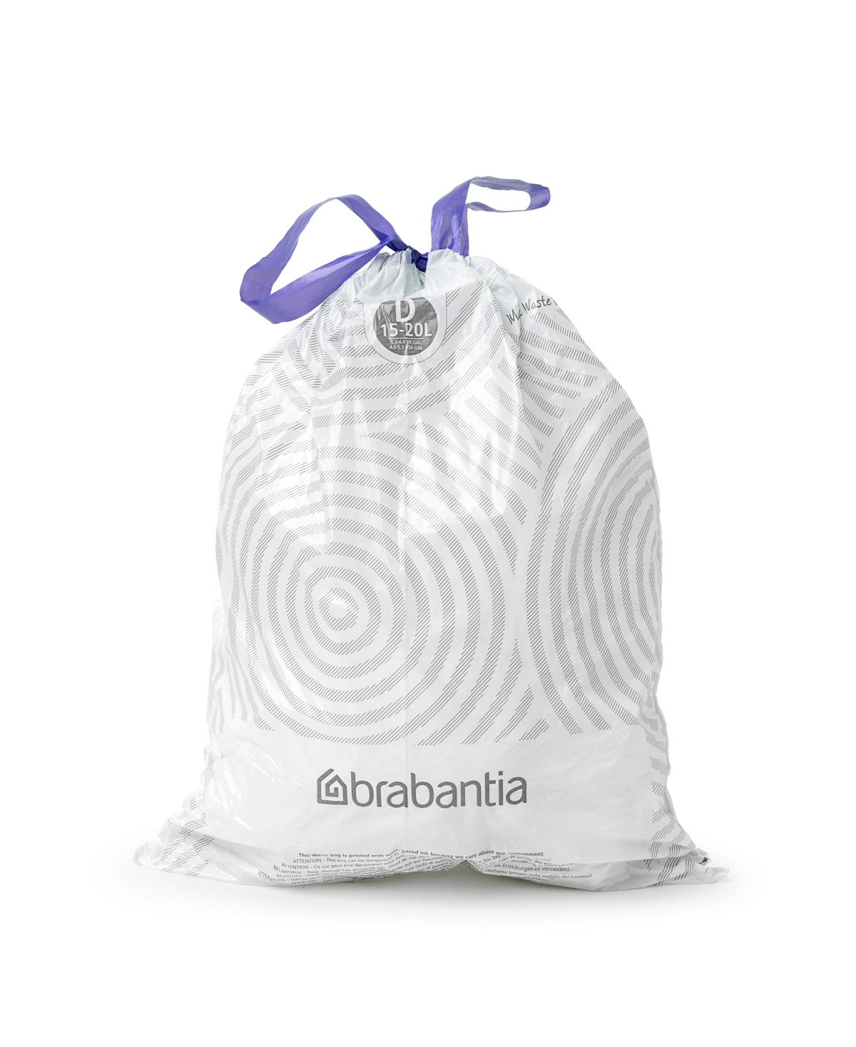 Shop Brabantia Perfectfit Trash Bags, Code D, 4-5.3 Gallon, 15-20 Liter, 120 Trash Bags In White