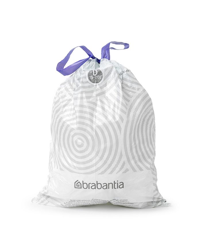 Brabantia Perfectfit Trash Bags, Code D, 45.3 Gallon, 1520 Liter, 120