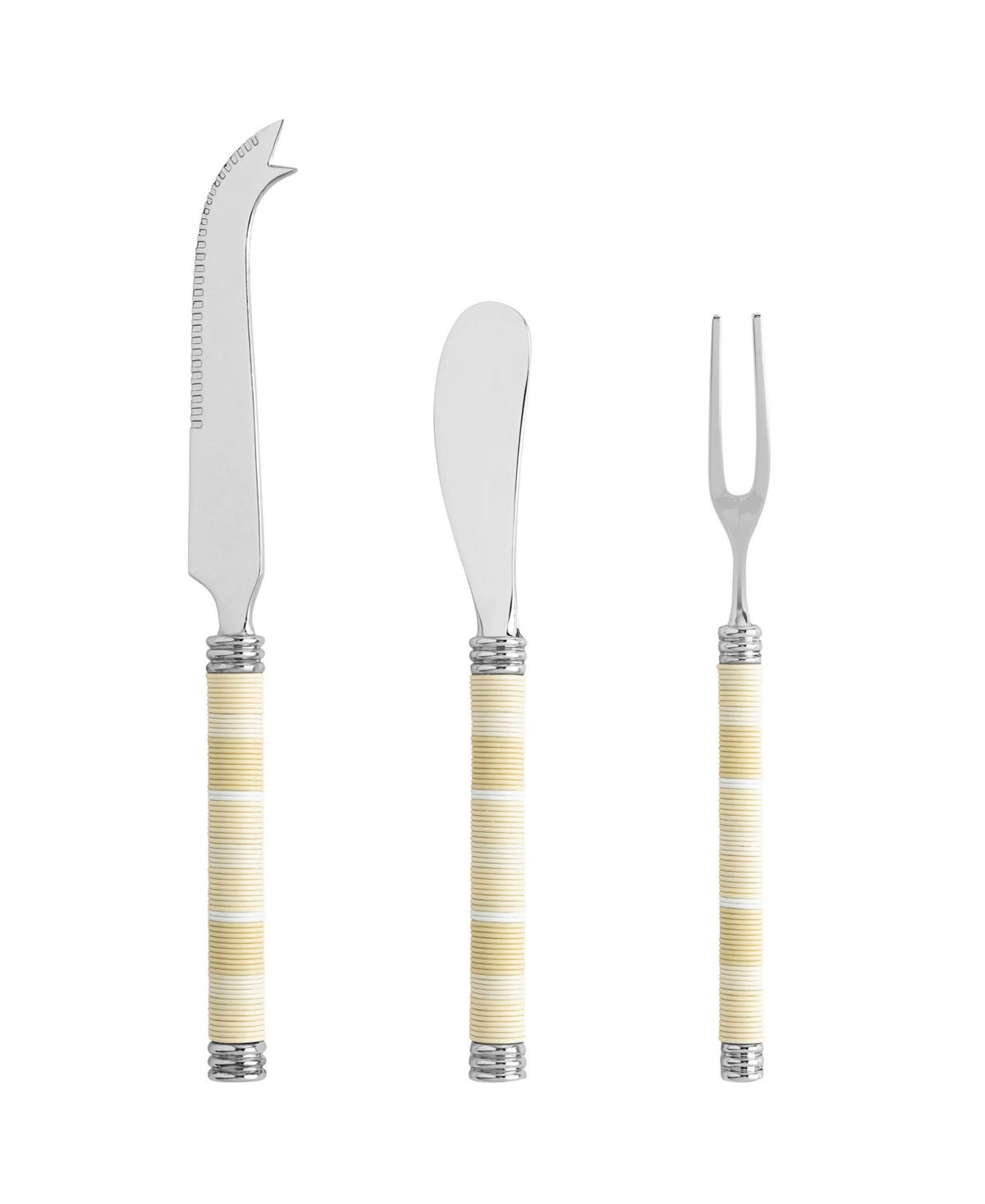 FRENCH HOME JUBILEE CHEESE KNIFE, SPREADER AND FORK SET - SHADES OF LIGHT