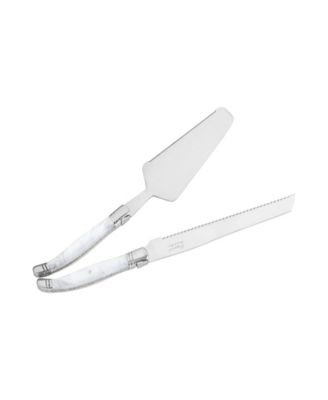 Connoisseur Laguiole 2-Piece Cake and Pie Server Set with Pearl White Handles