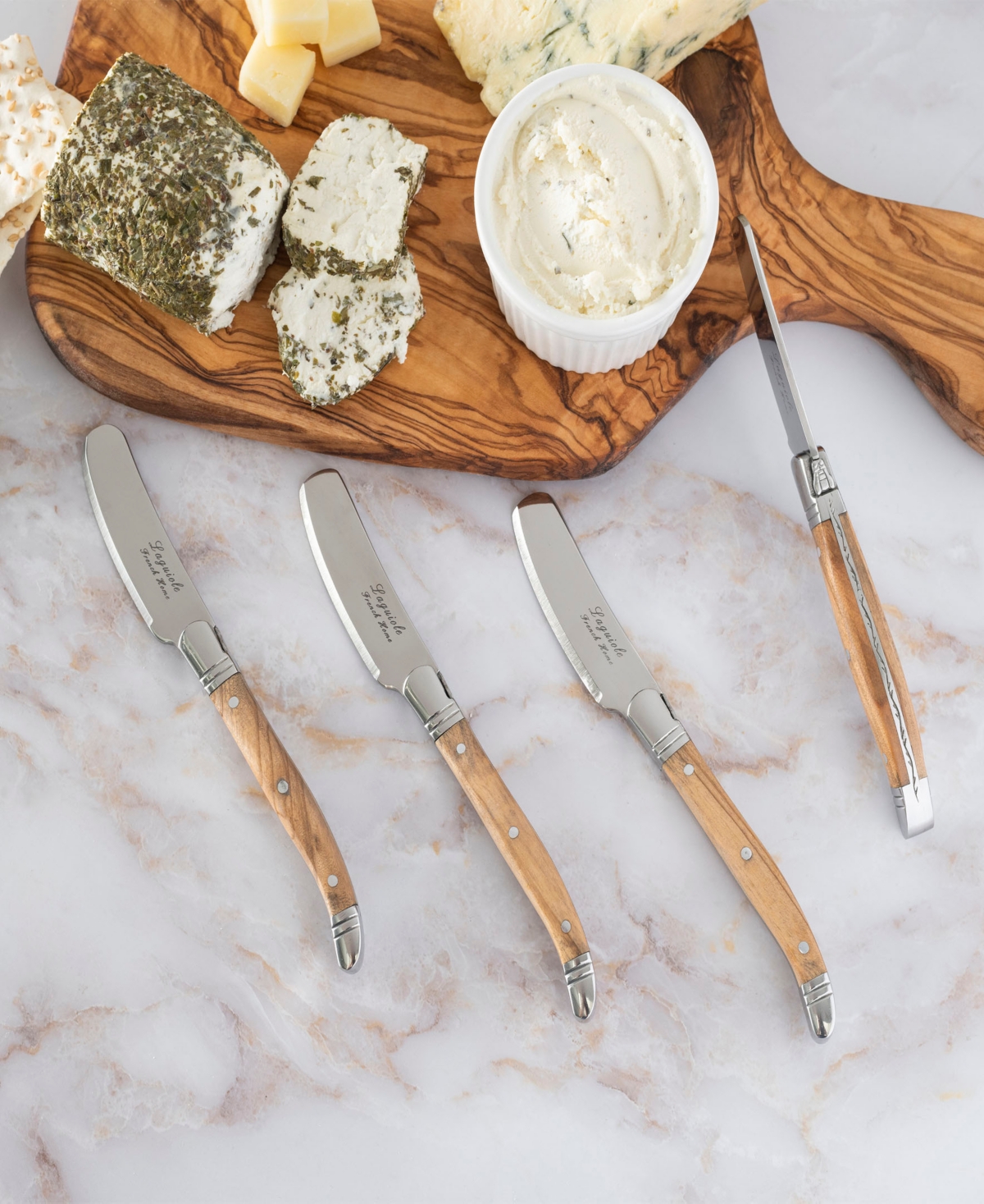 French Home Connoisseur Laguiole Set of 4 Spreaders with OliveHandles - Wood