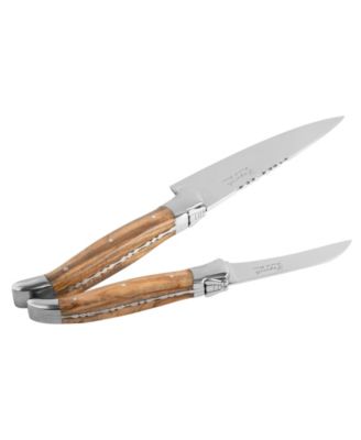 2-Piece Connoisseur Laguiole Vegetable Knife Set with Olive Wood Handles