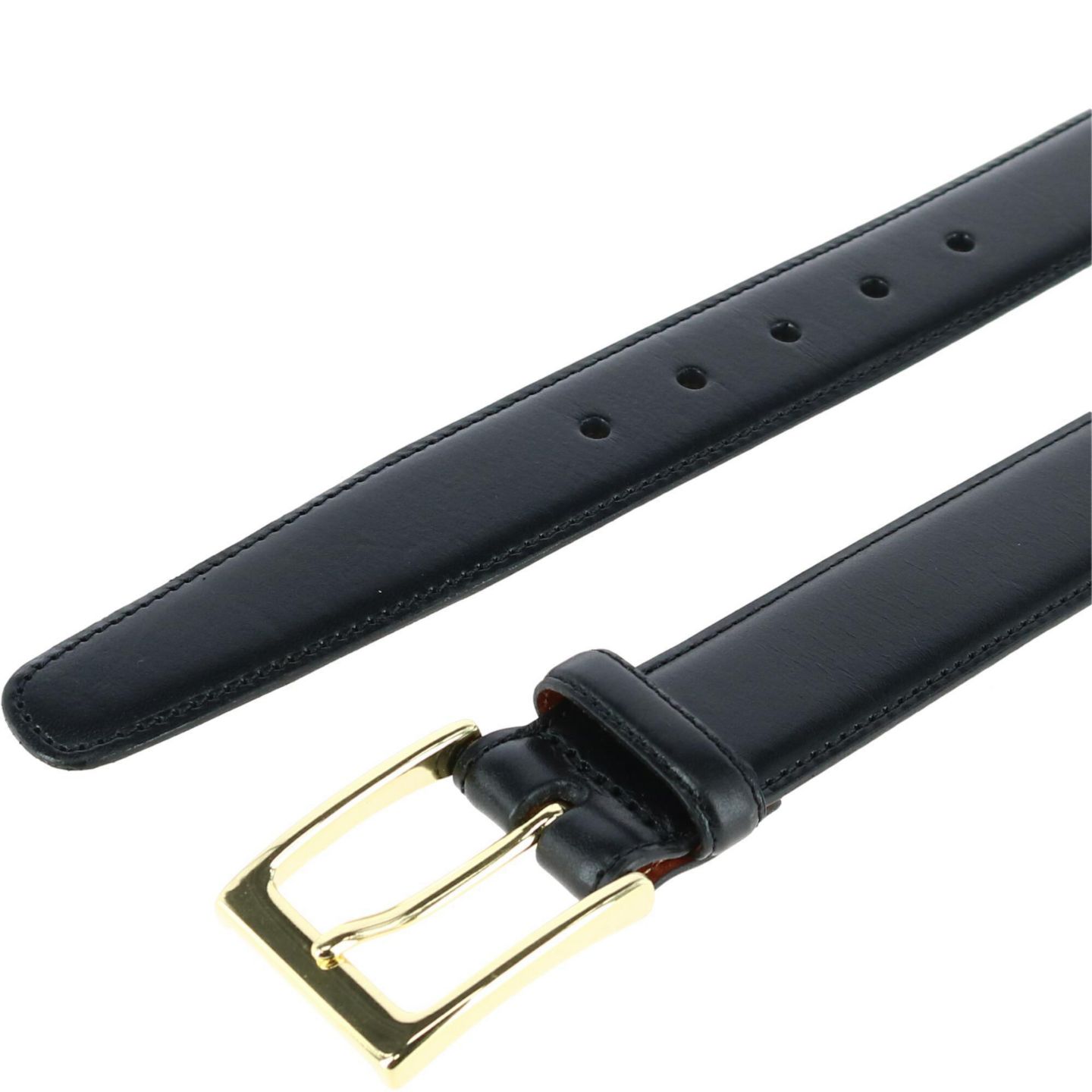 Мужской ремень TRAFALGAR Classic 30mm Cortina Leather Belt, цвет: Чёрный / Золотой — фото 2