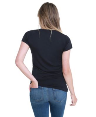 Women's Maternity Basic Short Sleeve V Neck Tee