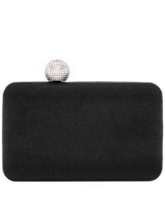 Satin Minaudiere Crystal Clasp Clutch