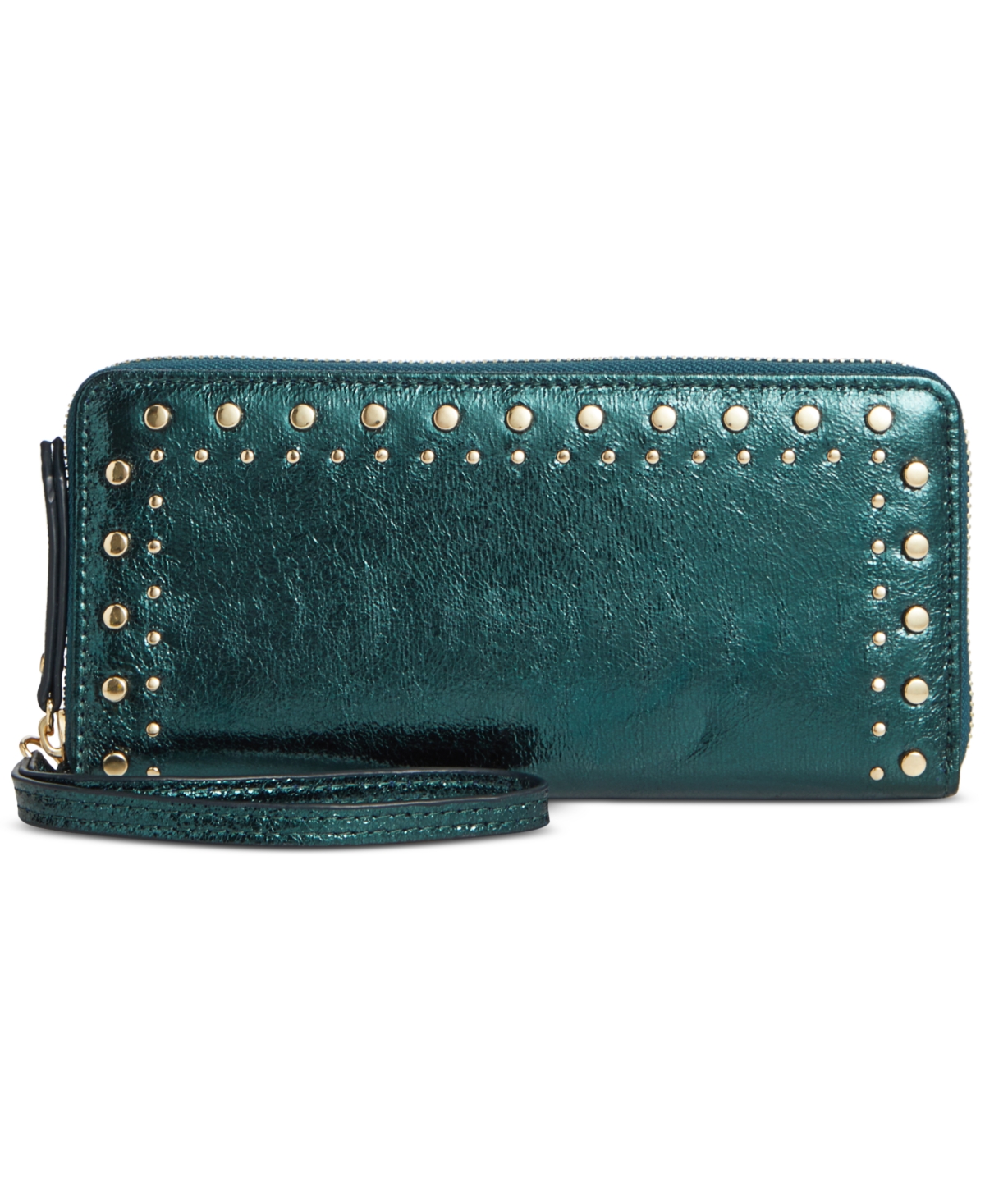 I.n.c. International Concepts Hazell Zip Around Wallet, Created For Macy's In Gulf Coast Mtlc