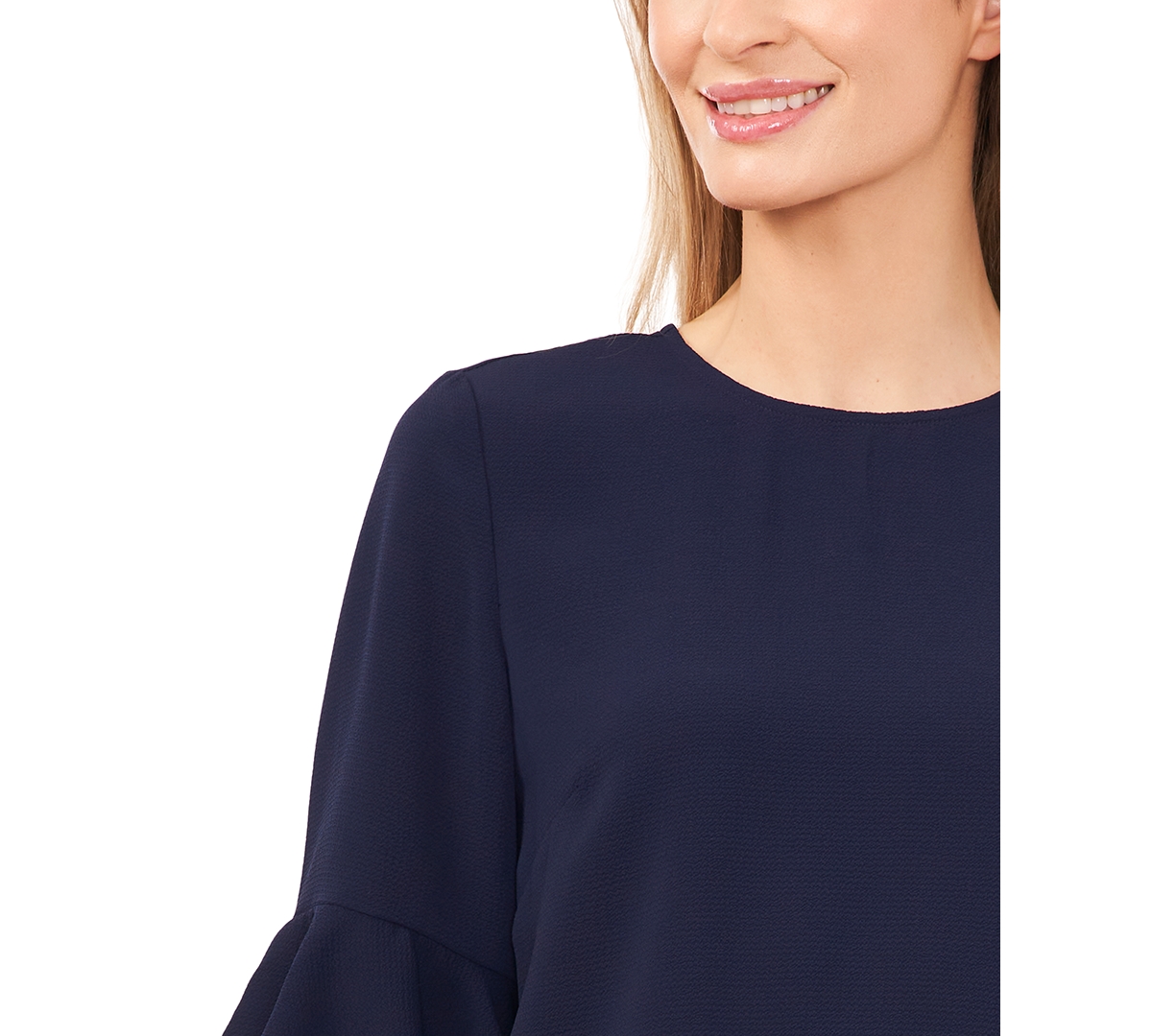 Cece Women's Crewneck 3/4-sleeve Ruffled Cuff Blouse