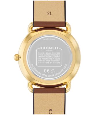 Unisex Elliot Saddle Leather Strap Watch, 36mm