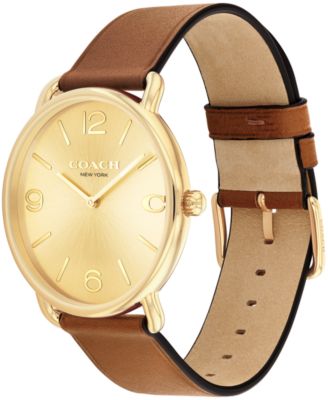 Unisex Elliot Saddle Leather Strap Watch, 40mm