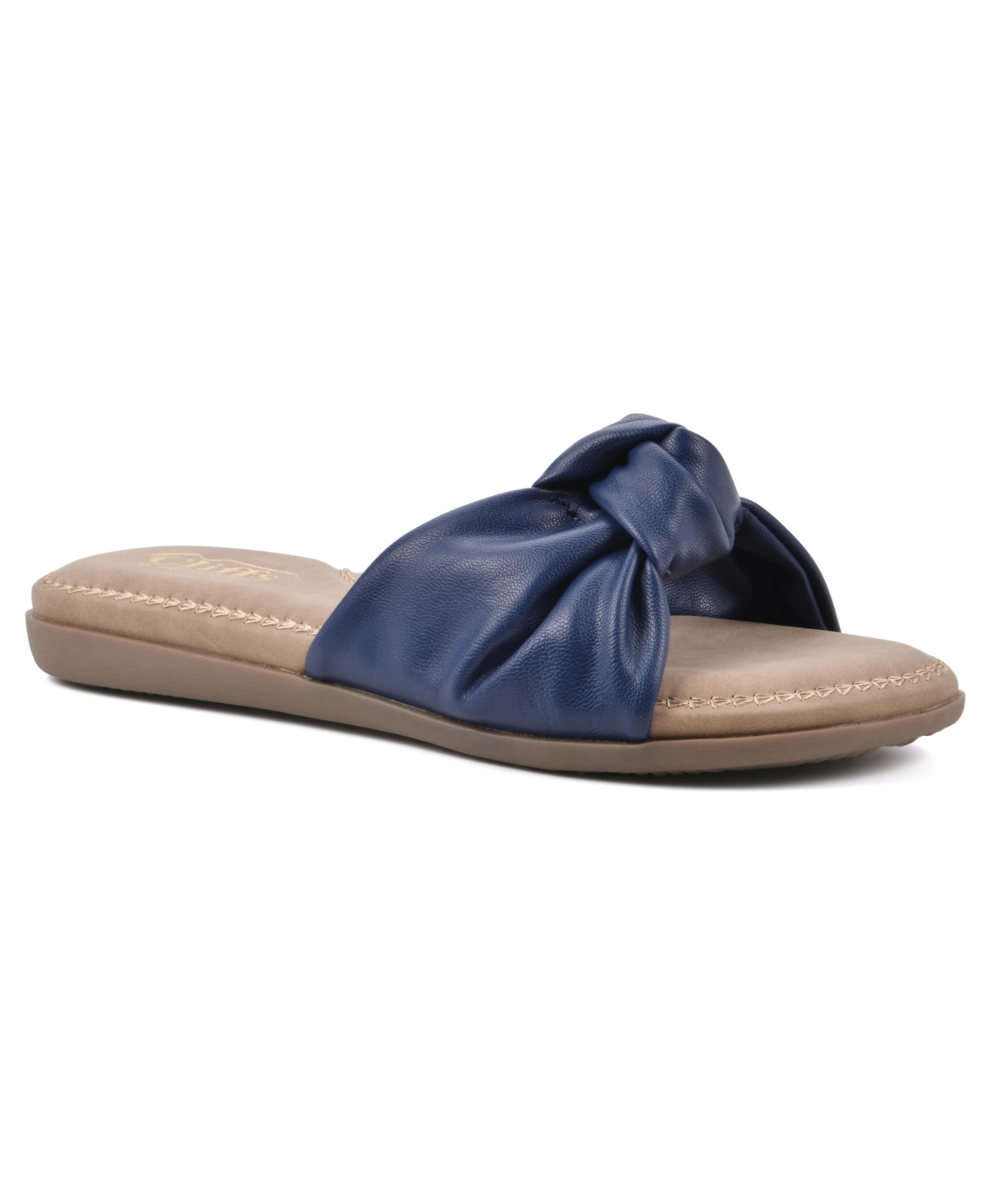 Cliffs By White Mountain Favorite Womens Slide Sandals In Dk Blue