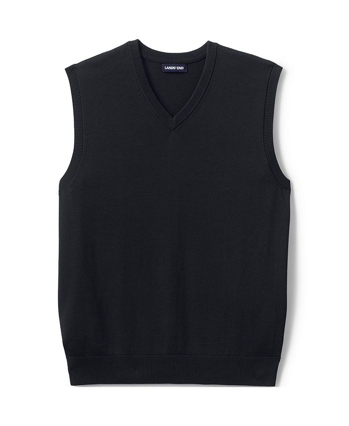 Lands' End Men's School Uniform Cotton Modal Fine Gauge Sweater Vest ...