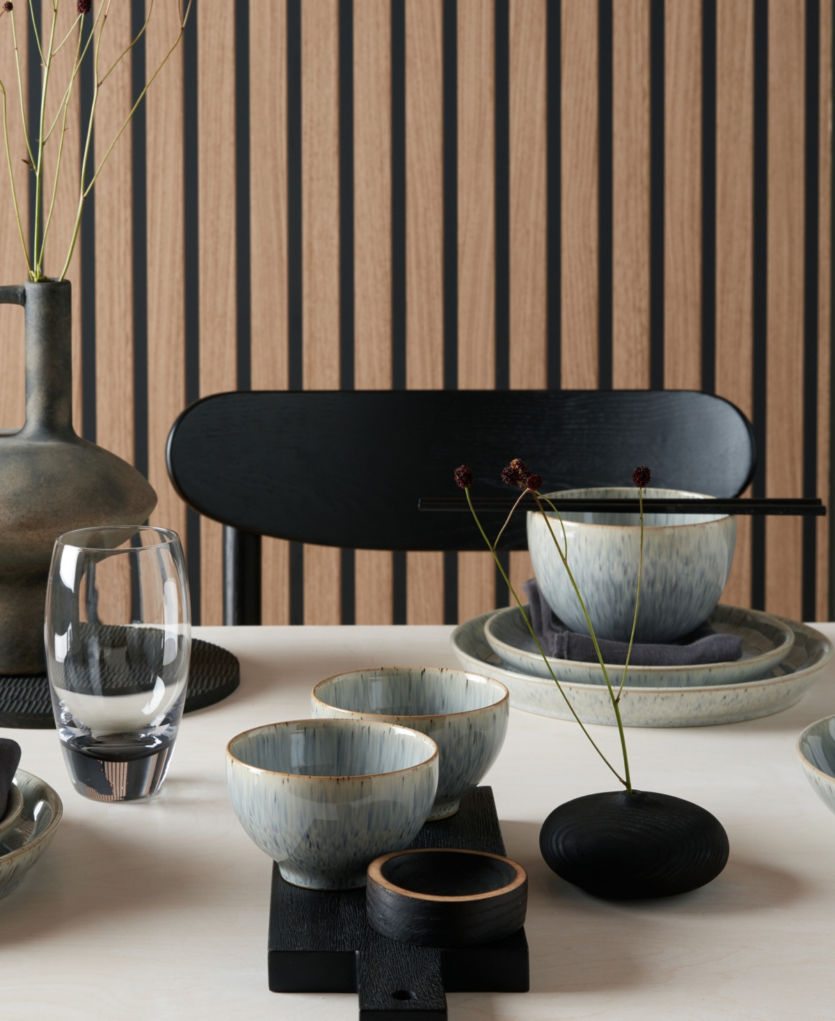 Denby Halo Speckle 12-Pc. Double Bowl Dinnerware Set, Service for 4