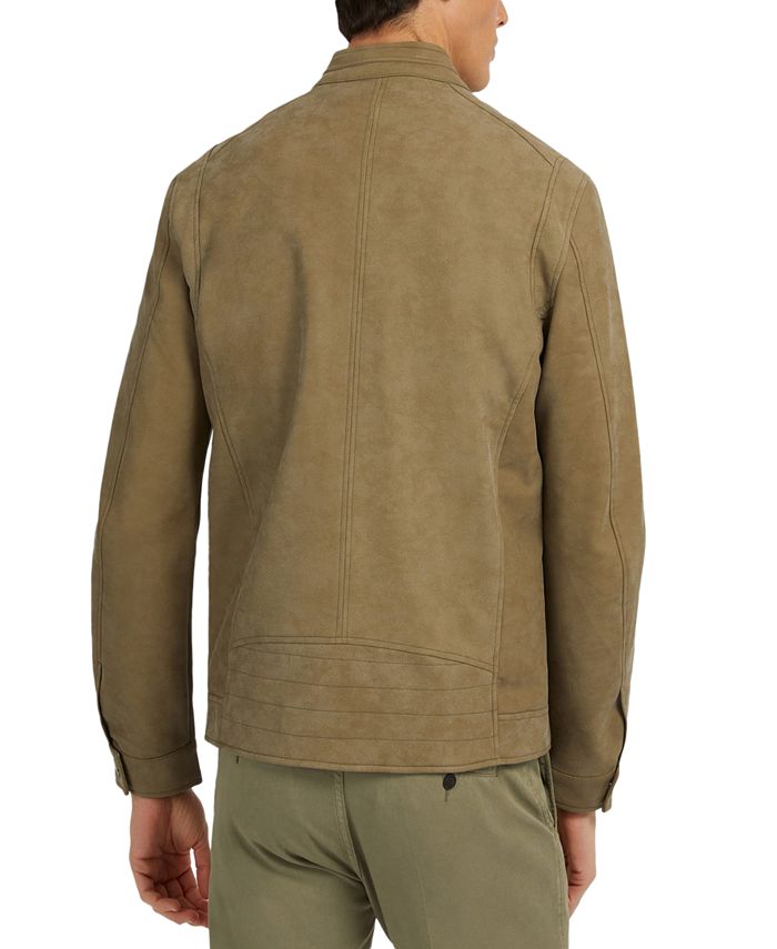 GUESS Men's Faux Leather Biker Jacket Macy's