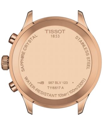 Men's Swiss Chronograph XL Classic Blue Leather Strap Watch 45mm