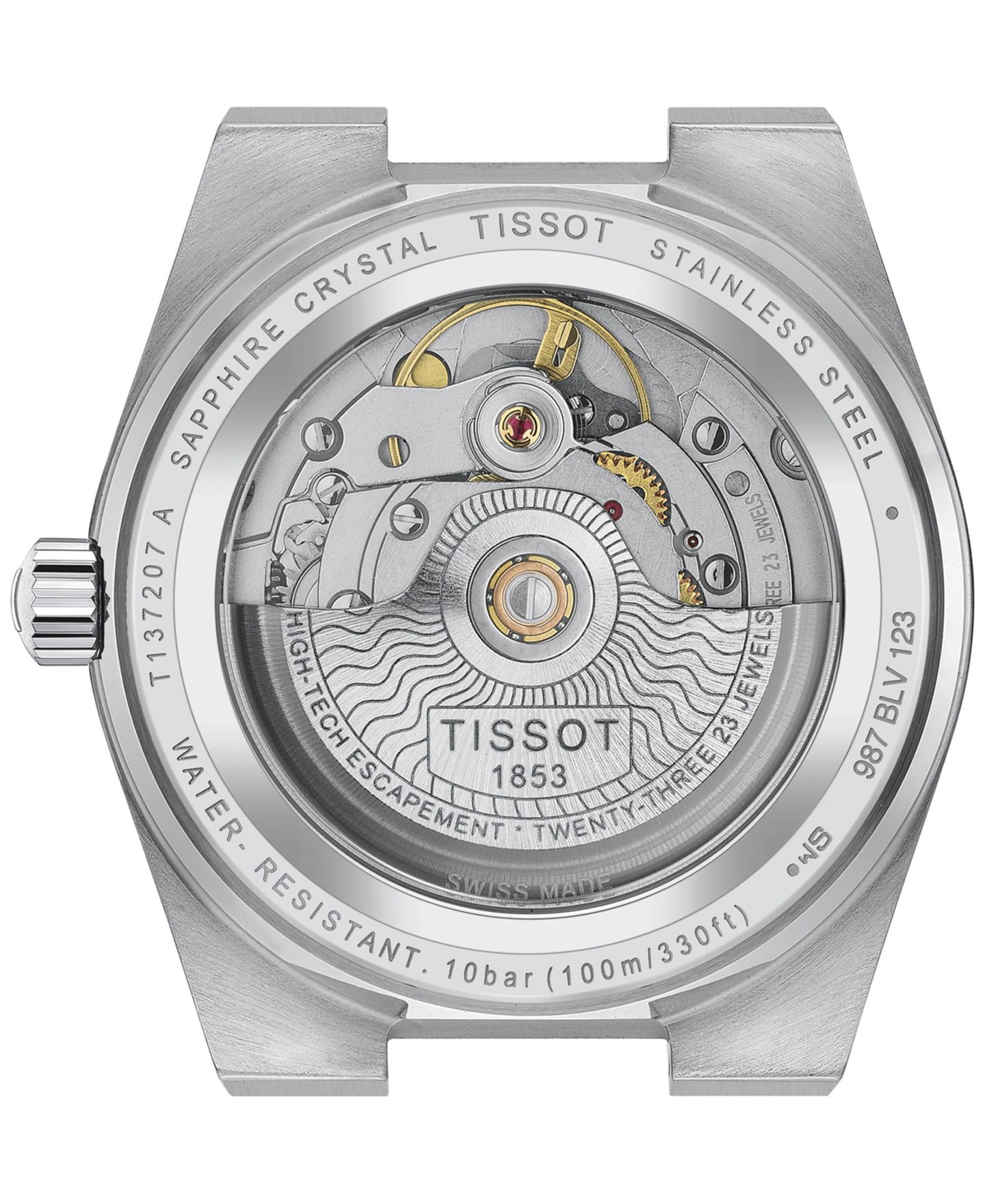 Часы Tissot Unisex Swiss Automatic PRX Powermatic 80 Stainless Steel Bracelet Watch 35mm — фото 3