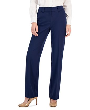 ladies navy blue dress pants Victoria High Waisted and belt loopsconstructed with the best fabriclux Eco Stretch for comfort and a classic lookthese are the best navy blue dress pants for women Navy blue pants outfit women