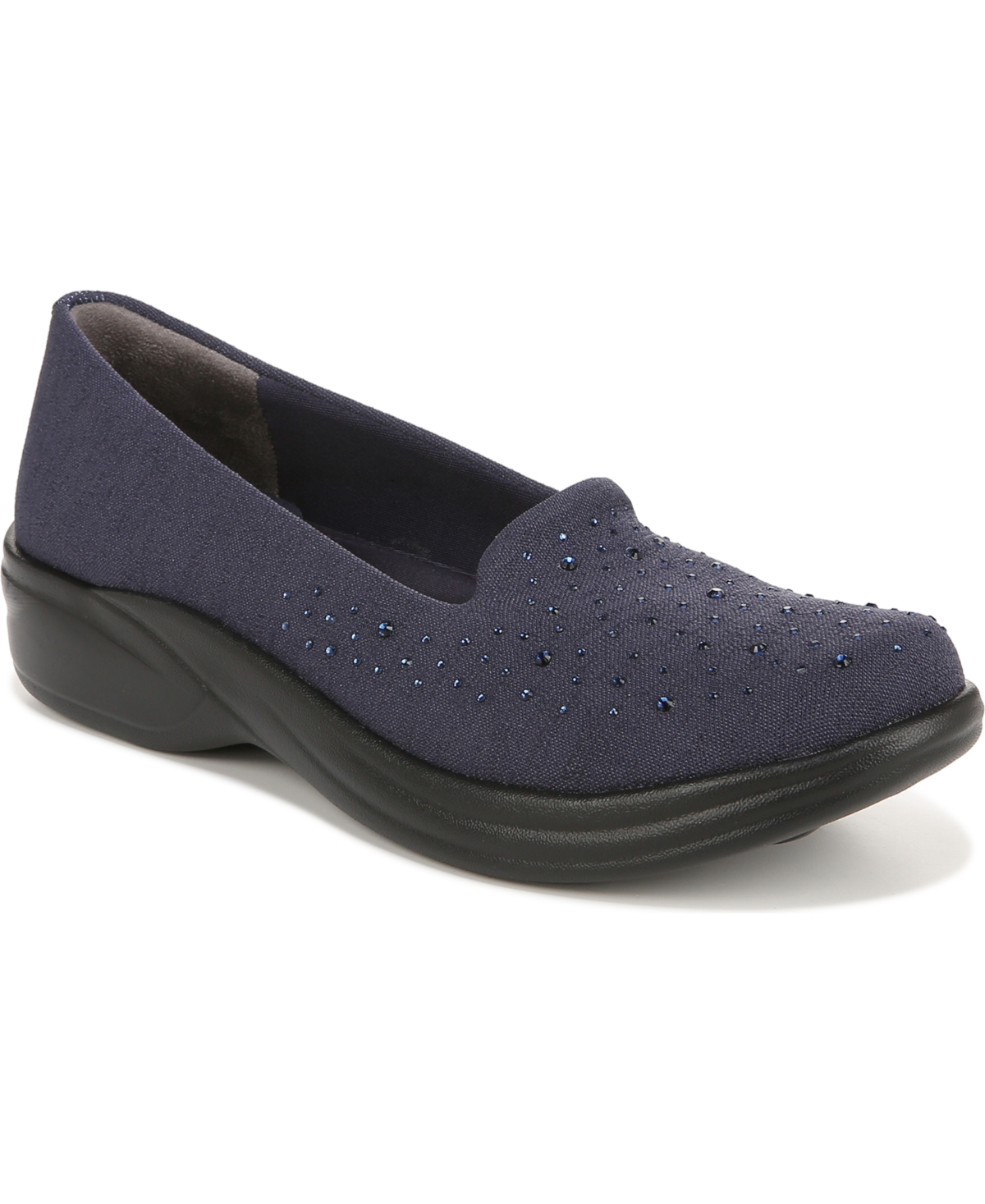Shop Bzees Poppyseed 3 Washable Slip Ons In Navy Fabric