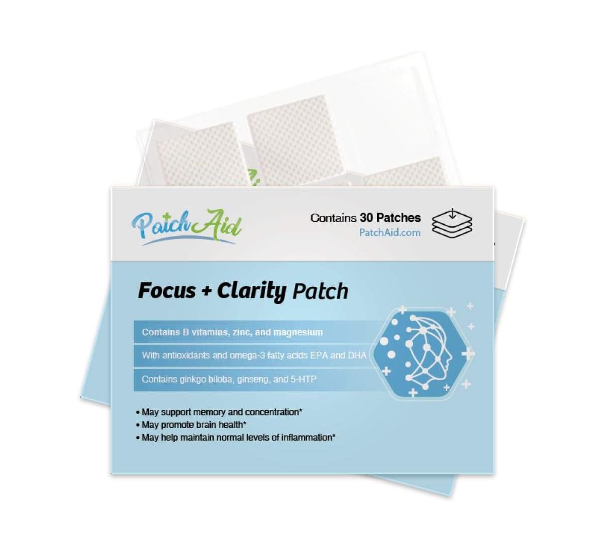 Focus and Clarity Vitamin Patch by PatchAid (30-Day Supply) - White