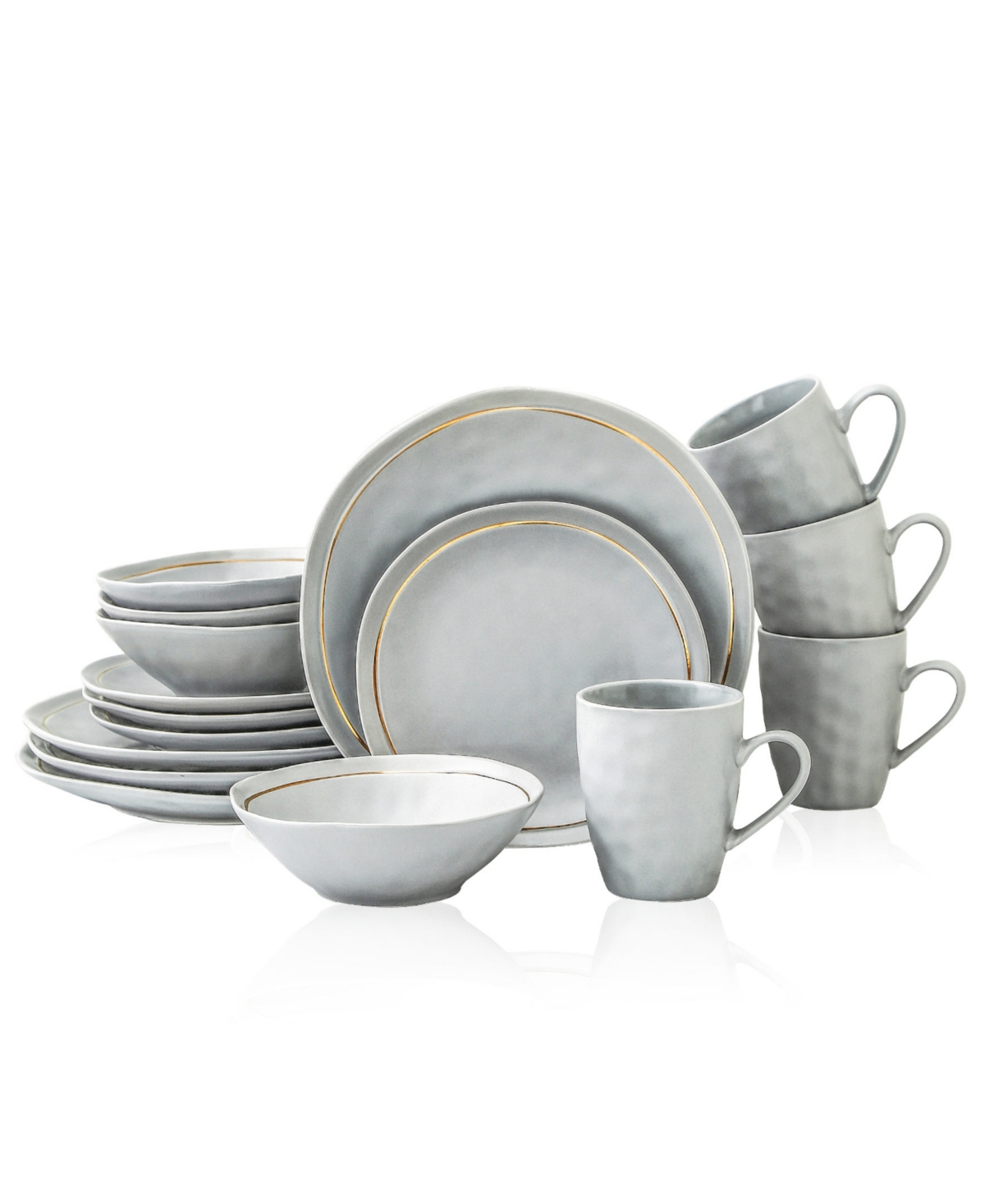 Clara 16 Piece Dinnerware Set, Service for 4 - Gray