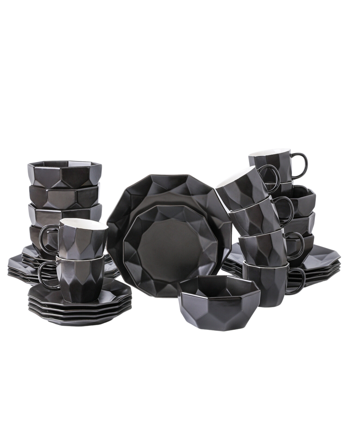 Stone Lain Jamie 32 Pc. Dinnerware Set, Service For 8 In Black