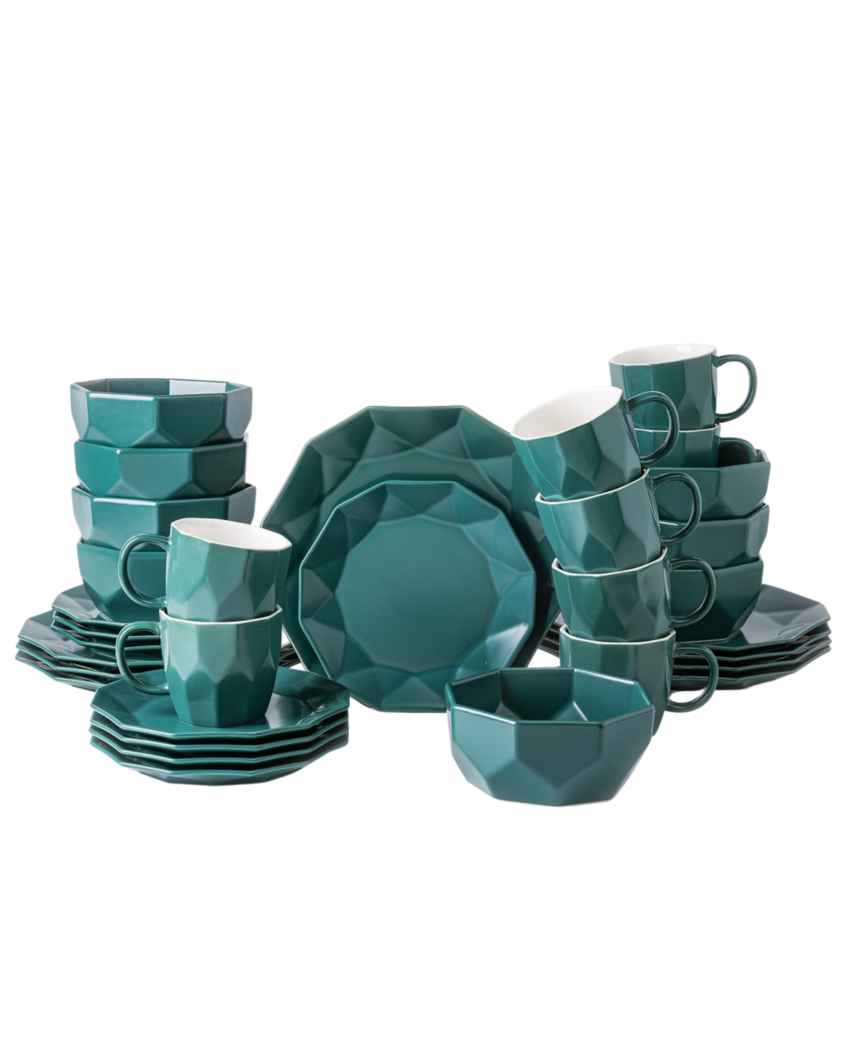 Stone Lain Jamie 32 Pc. Dinnerware Set, Service For 8 In Green