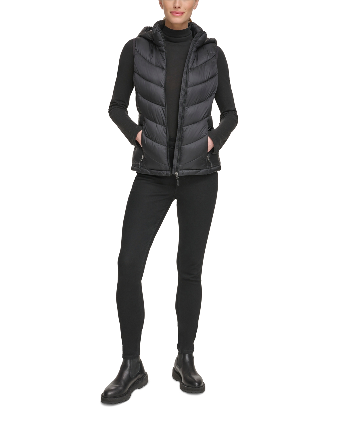 CHARTER CLUB WOMEN'S PACKABLE HOODED PUFFER VEST, CREATED FOR MACY'S 