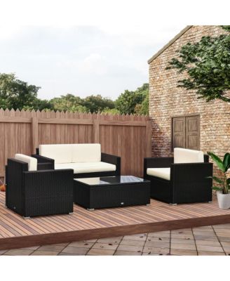 4-Piece Rat Furniture Set, Chairs, Loveseat, and Table,