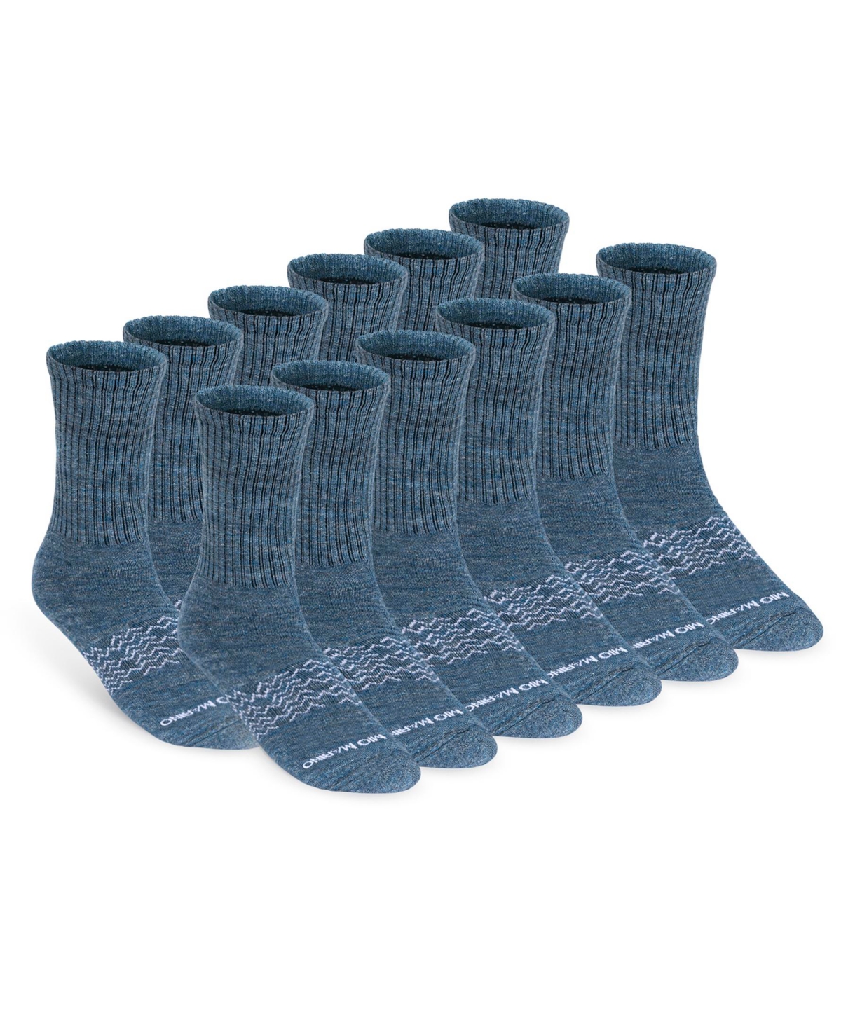 Men's Moisture Control Athletic Crew Socks12 Pack - Azure - space dye