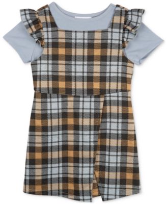 Rare Editions - Toddler Girls & Little Girls Plaid Flutter Sleeve Dress Set