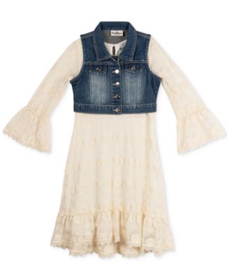 Rare Editions - Big girls Half Sleeve Vest & Dress Set