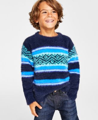 Charter Club - Little Boys Fair Isle Crewneck Long-Sleeve Sweater