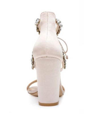 Women's Thamar Rhinestone Tie Detail Block Heel Evening Sandals