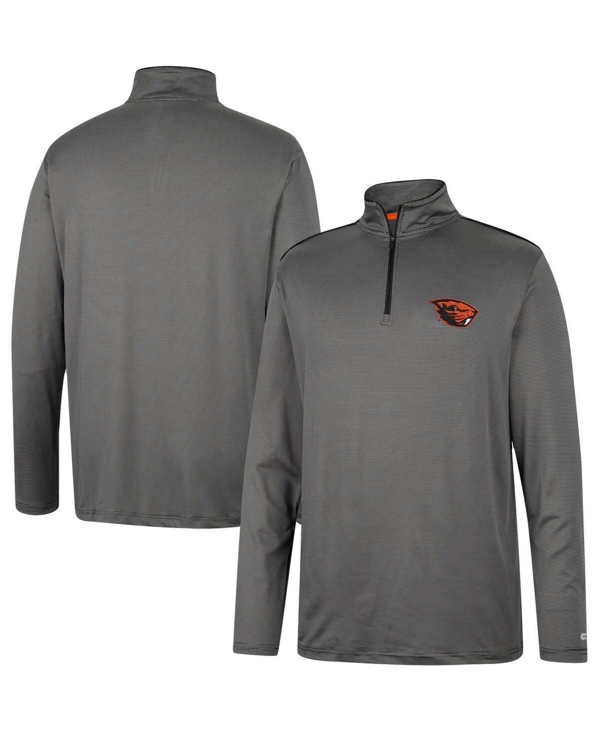 Colosseum Men's Charcoal Oregon State Beavers Tortugas Logo Quarter-zip Jacket In Charcoal