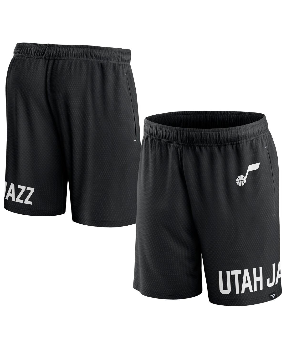 Shop Fanatics Men's  Black Utah Jazz Free Throw Mesh Shorts