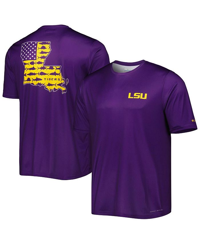 Columbia Men's LSU Tigers Purple Terminal Tackle Long Sleeve T-Shirt