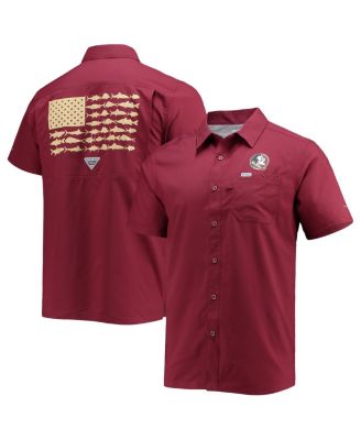 Men's PFG Garnet Florida State Seminoles Slack Tide Camp Button-Up Shirt