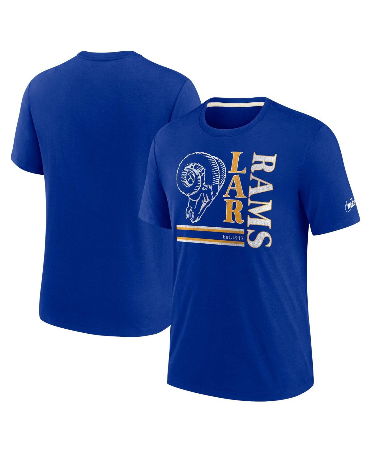 Men's NikeLos Angeles Rams Wordmark Logo Tri-Blend T-shirt - Royal